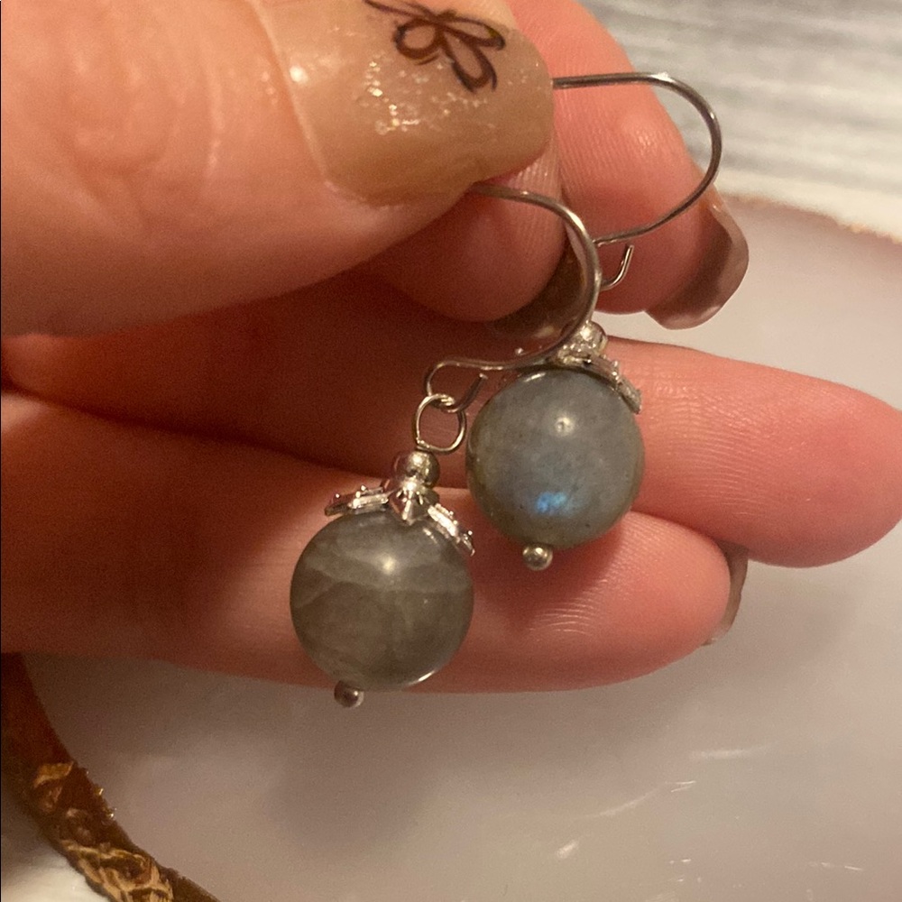Titanium Labradorite Earrings